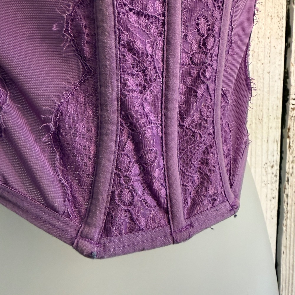 Out From Under Purple Lace Corset Top Small P Bustier Romantic Coquette Festival - Picture 7 of 12
